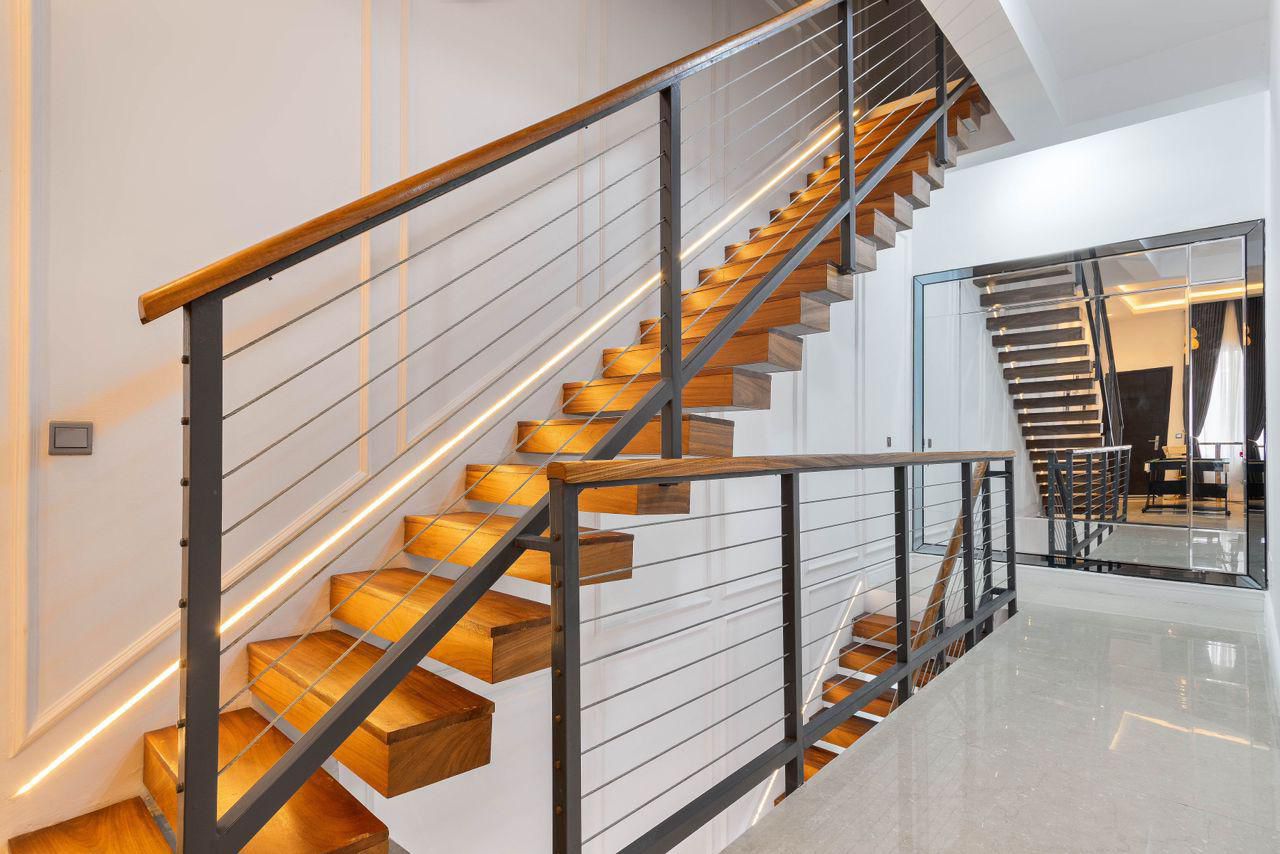 Modern Floating Staircase with Integrated Lighting