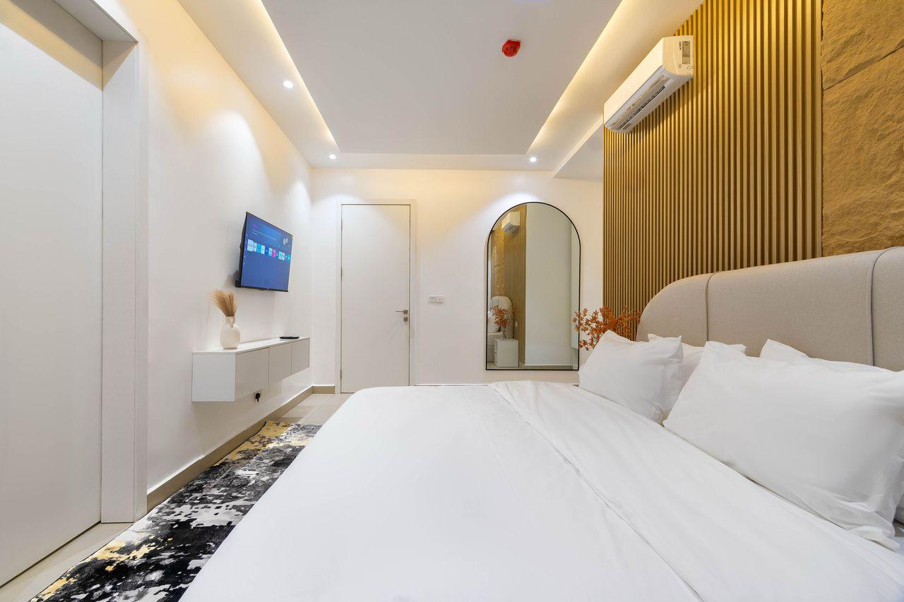 Master Bedroom with Arched Mirror