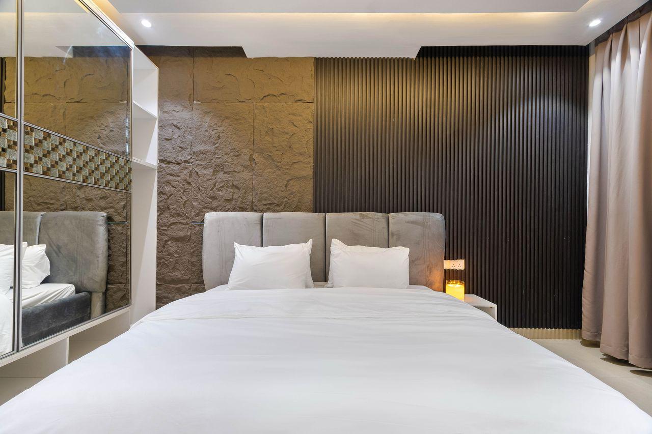 Secondary Bedroom with Charcoal Fluted Wall
